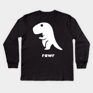 Tiny Dinosaur Goes Rawr Kids Long Sleeve T-Shirt